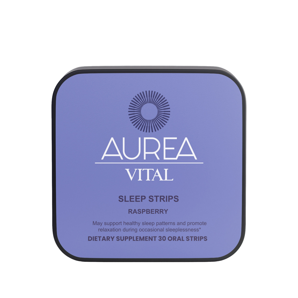 Aurea Vital Raspberry Sleep Strips tin.